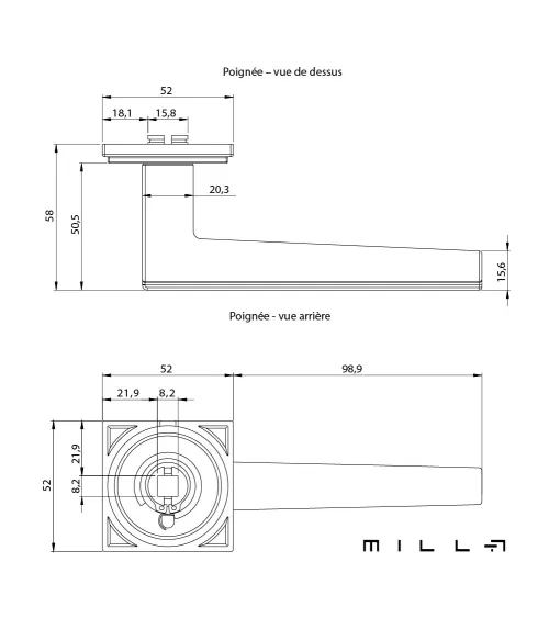 Maniglia per porta in zamak SYRINGA design