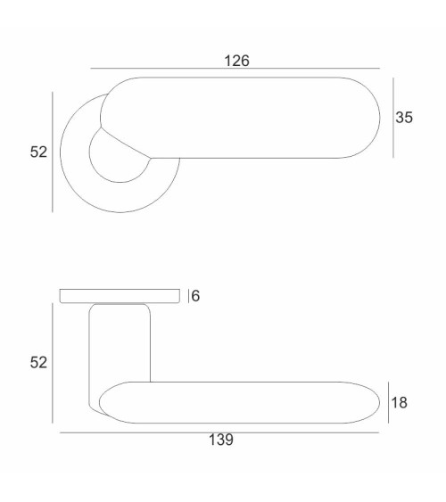 Maniglia per porta in cromo satinato KELEDRES design