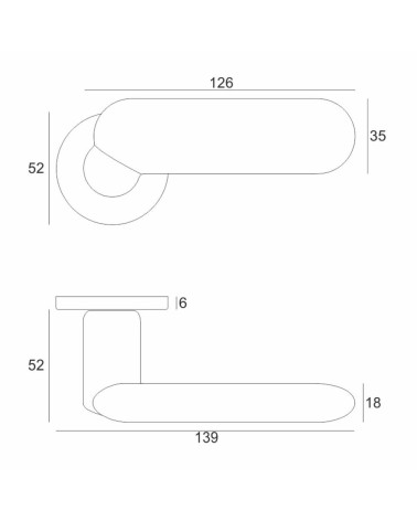 Maniglia per porta KELEDRES con dimensioni