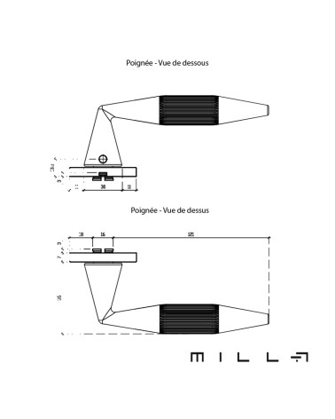 Maniglia per porta IDESA con dimensioni