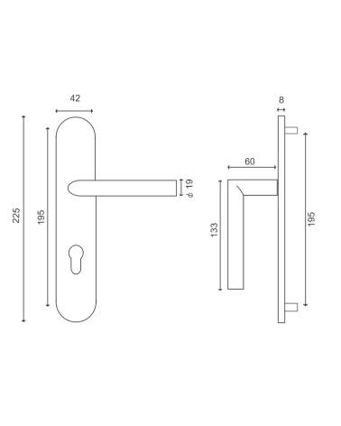 Maniglia su placca inox 316 Altesse – Resistente esterno & riva del mare | MillaPoignees