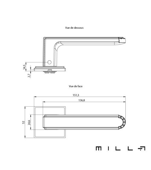 Maniglia per porta contemporanea MIMOSA design