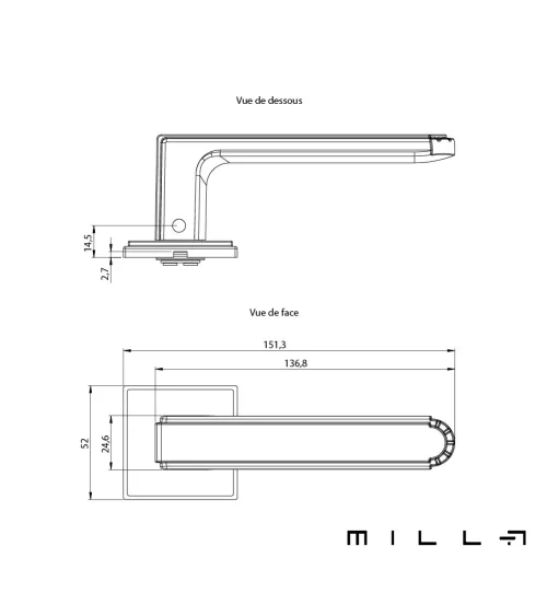 Maniglia per porta oro opaco MIMOSA design