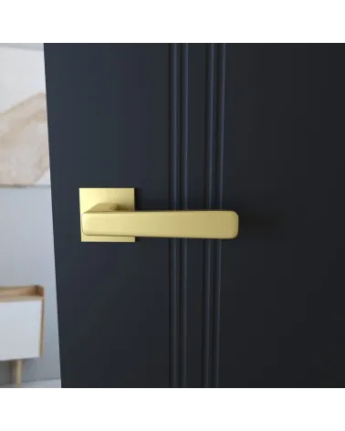 Maniglia per porta in zama PARMA design vista frontale montata su una porta