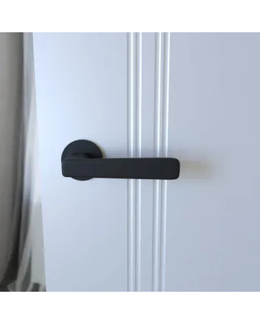 Maniglia per porta nera PARMA ferramenta design vista frontale