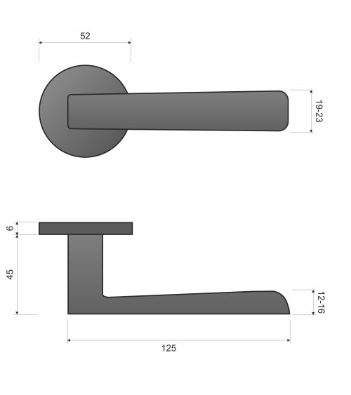 Maniglia per porta cromata satinata PARMA ferramenta design