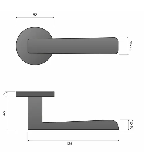Maniglia per porta nera PARMA ferramenta design