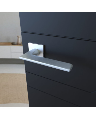 Maniglia per porta cromata satinata ARA design vista dall'alto