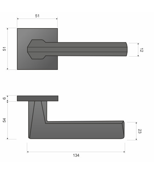 Maniglia per porta cromata satinata ARA design