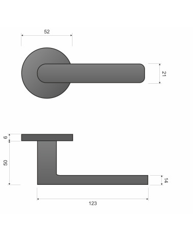 Maniglia per porta TORINO con dimensioni