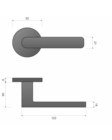 Maniglia per porta TORINO con dimensioni