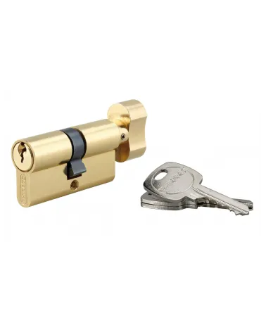 Cilindro STD Ottone con bottone per Serratura - 3 chiavi - 30x30