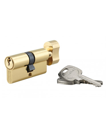 Cilindro STD Ottone con bottone per Serratura - 3 chiavi - 30x30
