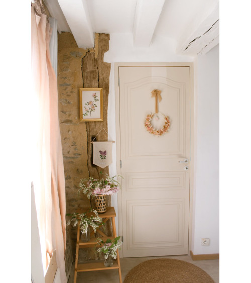 Maniglia per porta a cannone su rosetta bianca in porcellana - colore nichelato - maniglia design