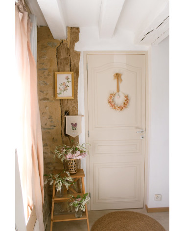 Maniglia per porta in porcellana bianca nichelata Merigous