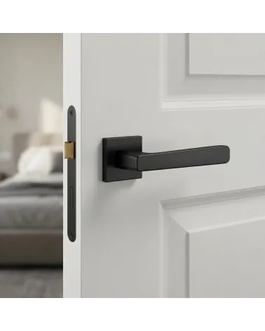 Maniglia per porta colore nero PARMA quadrata
