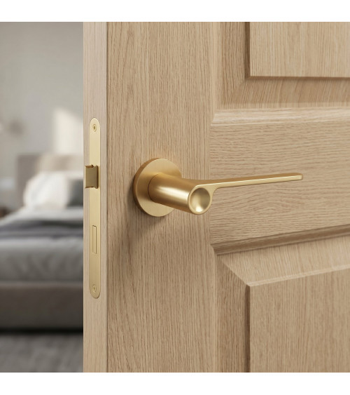 Maniglia per porta PLANO oro satinato design