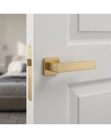 Maniglia per porta color oro opaco ERICA quadrata arrotondata