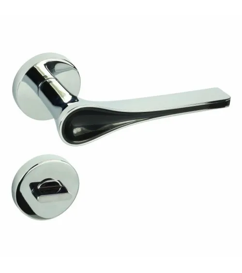 Maniglia per porta Nera DOM Polaris Tonda WC - maniglia design