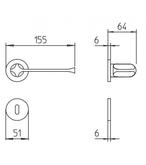 Maniglia per porta cromo lucido Mandelli MM80 maniglia design