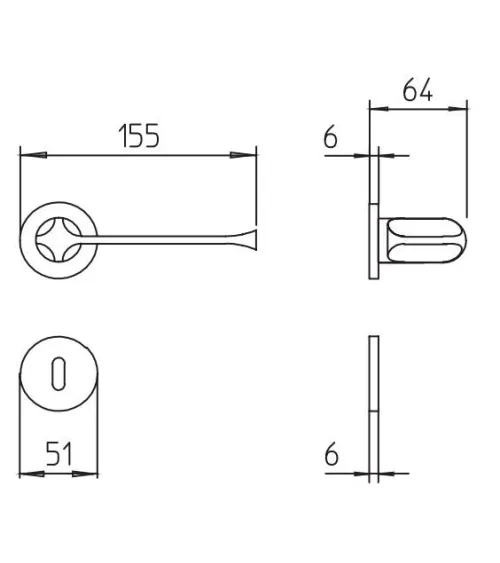 Maniglia per porta cromo lucido Mandelli MM80 maniglia design