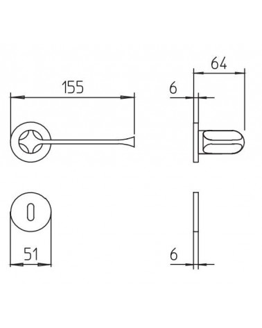 Maniglia per porta Mandelli MM80 con dimensioni