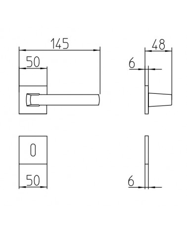 Maniglia per porta Mandelli Fan con dimensioni