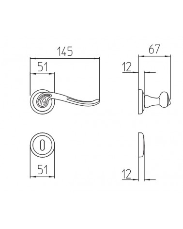 Maniglia per porta Mandelli Lord con dimensioni