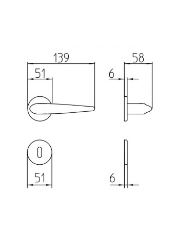 Maniglia per porta Mandelli Zoe con dimensioni