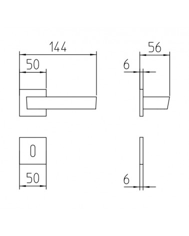 Maniglia per porta Mandelli Nuria con dimensioni