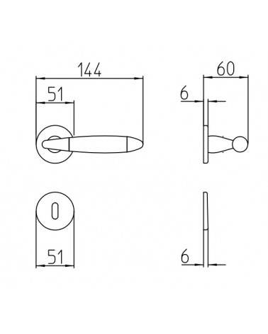 Maniglia per porta Mandelli Totem con dimensioni