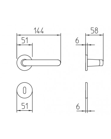 Maniglia porta Mandelli Zante con dimensioni