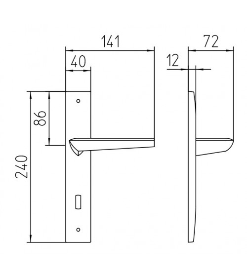Maniglia per porta su placca longitudinale Mandelli Isi maniglia design