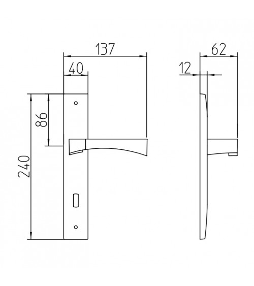 Mandelli Life - Maniglia per porta su placca longitudinale - maniglia design