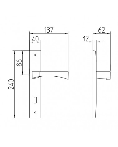 Mandelli Life - Maniglia per porta su placca longitudinale - maniglia design