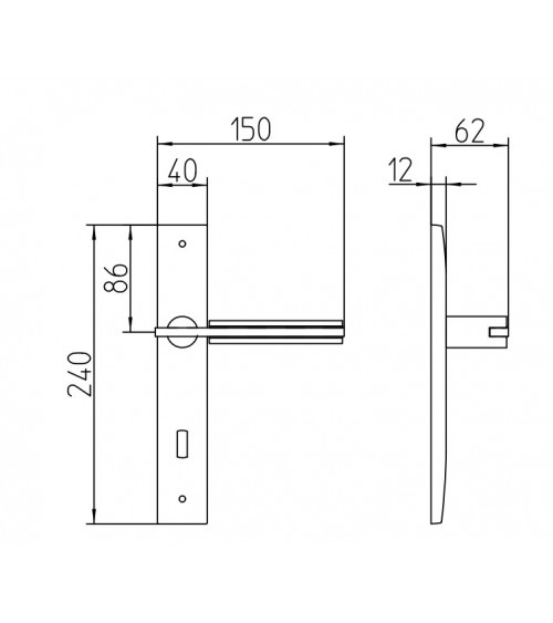 Maniglia per porta su placca longitudinale Mandelli Demì maniglia design