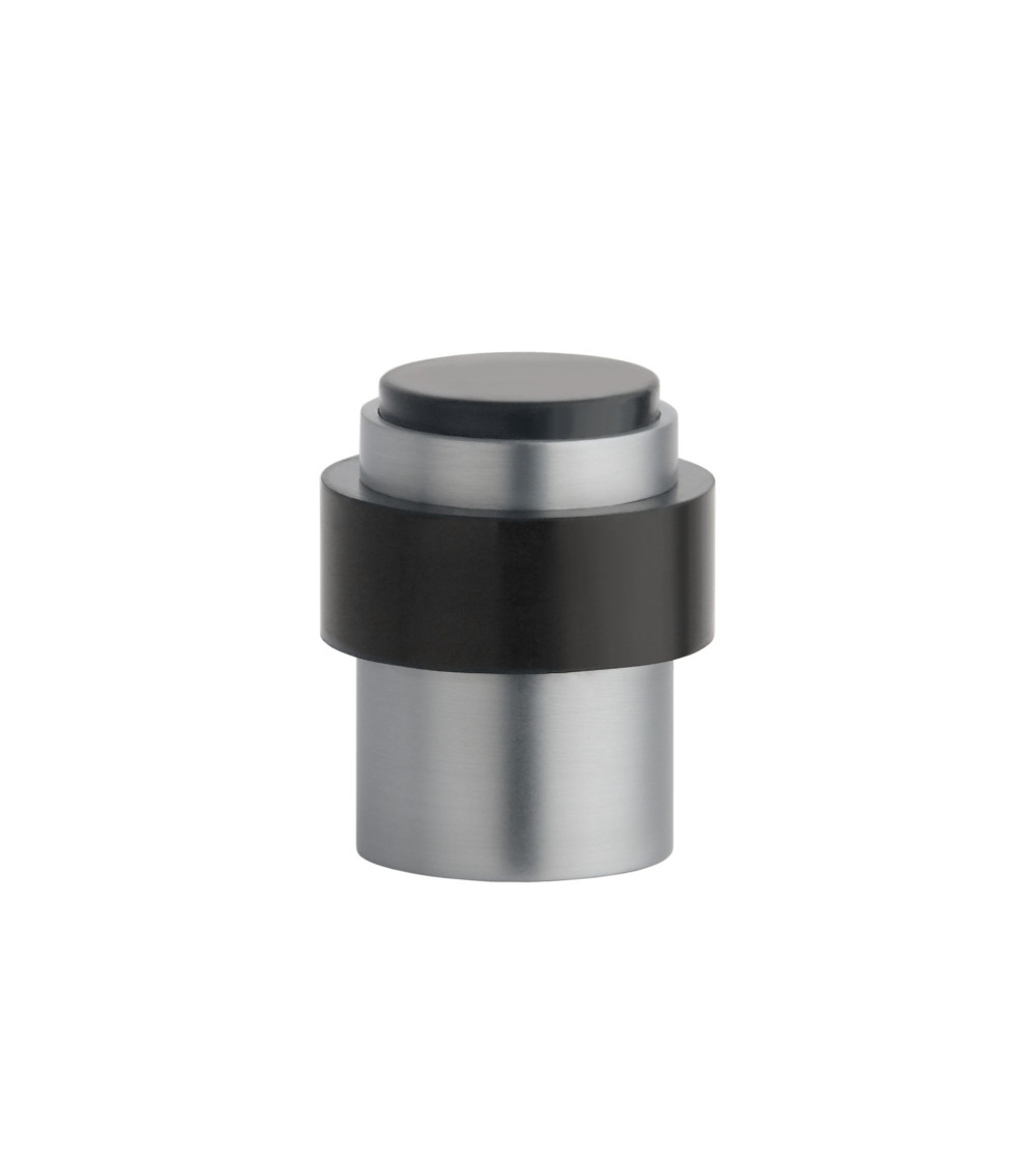 Fermaporta cromo satinato STOPPER, per pavimento e muro - maniglia design