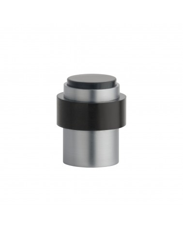 Fermaporta cromo satinato STOPPER, per pavimento e muro - maniglia design