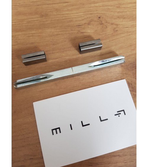 Asta quadra da 7mm x 100mm per maniglia porta con adattatore 7/8mm - design maniglia