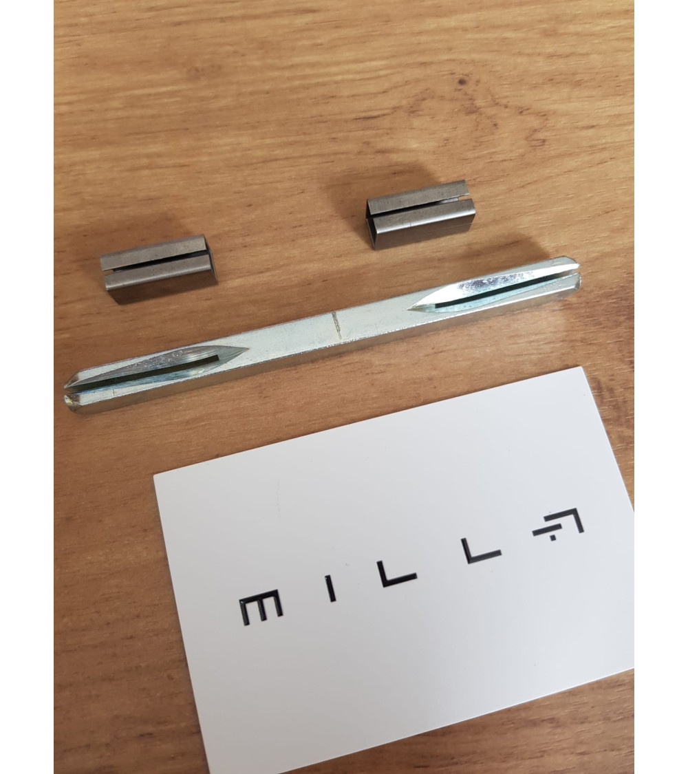 Asta quadra da 7mm x 100mm per maniglia porta con adattatore 7/8mm - design maniglia