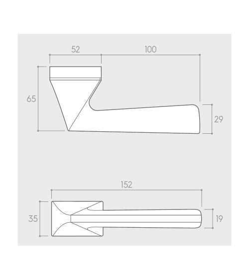 Maniglia per porta cromo satinato Impera maniglia design