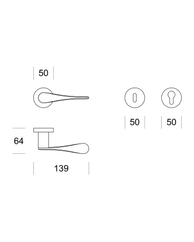 Maniglia per porta retrò SPOON Ento rotonda - maniglia di design