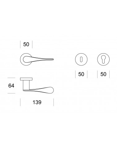 Maniglia per porta retrò SPOON Ento rotonda - maniglia di design