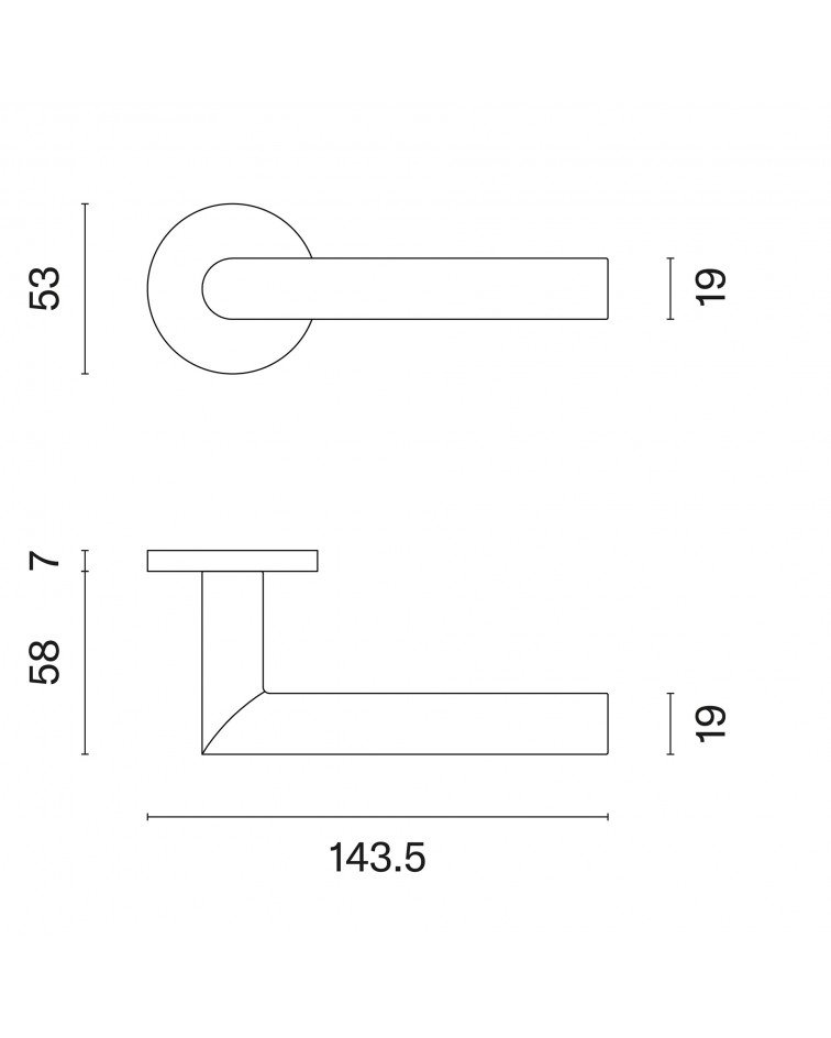 Maniglia per porta classica ARABIS con dimensioni