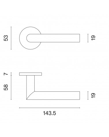 Maniglia per porta ARABIS con dimensioni
