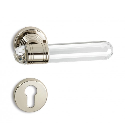 Maniglia per porta moderna Timeless Diamante in ottone e cristallo - maniglia design