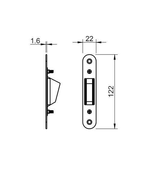 Scrocco per telaio fisso per serratura magnetica - maniglia design