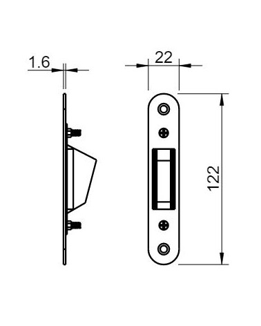 Contropiastra per serratura magnetica - maniglia design
