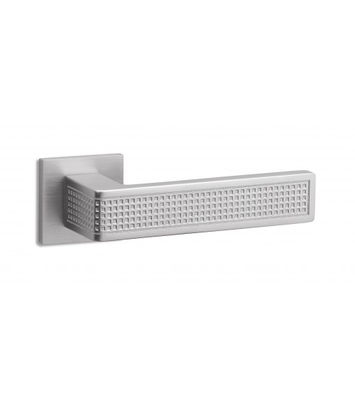Maniglia per porta in cromo satinato Ento TECA quadro - maniglia design