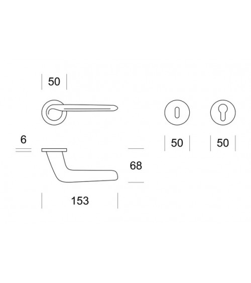 Maniglia per porta cromo satinato Ento Elan maniglia design